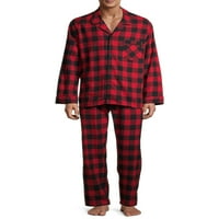 Hanes Erkek ve Büyük Erkek Pamuklu Pazen Pijama Takımı, Büyük ve Uzun Bedenli 2 Parça
