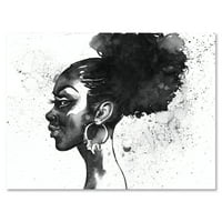Siyah ve Beyaz Portre Afrikalı Amerikalı Kadın Ben Boyama Tuval Sanat Baskı