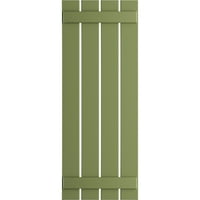 Ekena Millwork 23 W 51 H Gerçek Uyum PVC Dört Tahta Aralıklı Tahta-n-Çıta Panjurlar, Yosun Yeşili