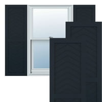 Ekena Millwork 18 W 56 H Gerçek Fit PVC İki Panel Chevron Modern Stil Sabit Montajlı Panjurlar, Yıldızsız Gece Mavisi