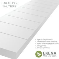 Ekena Millwork 12 W 79 H Gerçek Uyum PVC Yatay Çıta Modern Stil Sabit Montajlı Panjurlar, Yosun Yeşili