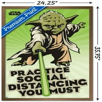 Yıldız Savaşları: Saga-Yoda Sosyal Mesafe Duvar Posteri, 22.375 34