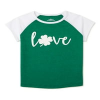 Aziz Patrick Günü Bebek ve Yürümeye Başlayan Çocuk Erkek Kısa Kollu Raglan Tişört, Boyutları 12M-5T