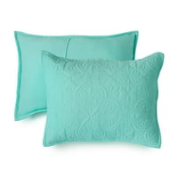 Martha Stewart Günlük Yorgan Seti - King, Solid Aqua