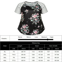 Chama Raglan T Shirt Kısa Kollu Temel Tunik Bluz Yaz Çiçek Üstleri Artı Boyutu Kadınlar için
