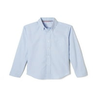 Fransız Tostu Erkek okul üniforması Uzun Kollu Oxford Gömlek, Beden 4- & Husky