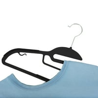 Siyah Kravat Çubuklu S Şeklinde Kaymaz Plastik Gömlek Askısını Basitleştirin