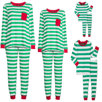 George Erkek ve Kız Unise Jolly Yeşil Şerit Tatil Eşleşen Aile Noel Pijama Seti, 2 Parça, boyutları XS-XL