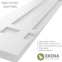 Ekena Millwork 12 W 45 H Gerçek Uyum PVC San Juan Capistrano Görev Tarzı Sabit Montajlı Panjurlar, Biber Kırmızısı