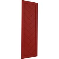 15 W 27 H Gerçek Fit PVC Tek Panel Balıksırtı Modern Stil Sabit Montajlı Panjurlar, Ateş Kırmızısı