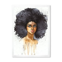 Designart 'Afro Amerikalı Kadının Portresi X' Modern Çerçeveli Sanat Baskısı