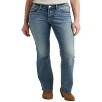 Gümüş Jeans A.Ş. Kadın Elyse Mid Rise Slim Bootcut Kot Pantolon, Bel Ölçüleri 24-36