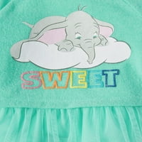 Disney Dumbo Bebek Kız Uzun Kollu Tül Fırfır Tunik ve Tayt, Kıyafet Seti