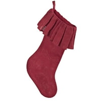 -Cliffs tatil dekor fırfır çuval bezi Noel çorap, 19 uzun, kırmızı