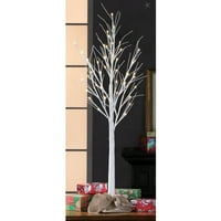 Tatil zamanı önceden aydınlatılmış 4 ' beyaz Glitter sopa yapay Noel ağacı, sıcak beyaz ışıklar