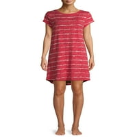 Jaclyn Intimates kadın Kısa Kollu Yüksek-Düşük Hem Pijama Sleepshirt