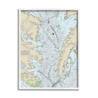 Stupell Industries Chesapeake Körfezi Su Akış Haritası Kıyı Haritacılığı, 20, Daphne Polselli tarafından tasarlandı