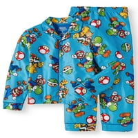Çocuğun Mario Düğmeli Pijama Uyku Seti
