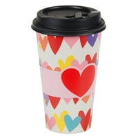 Sevgililer Gününü Kutlamanın Yolu Renkli Kalp Kahve Fincanı