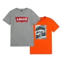 Levi's Boys Grafik Tişörtler, 2'li Paket, 4 Beden-