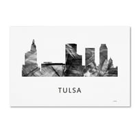 Ticari Marka Güzel Sanatlar 'Tulsa Oklahoma Skyline WB-BW' Marlene Watson'dan Tuval Sanatı