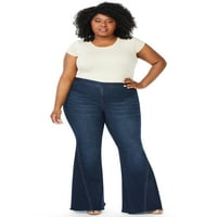 Sofia Jeans Women's Plus Size Melisa Curvy High-Rise Super Flare Pull-On Jeans
