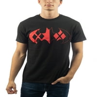 Erkek Dc Çizgi Roman Batman Logosu Harley Yarasa grafikli tişört