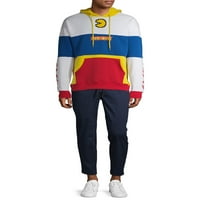 Pac-Man Kanji Erkek Colorblock Grafik Sweatshirt Kapüşonlu