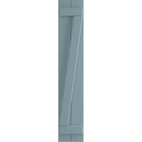 Ekena Millwork 3 4 W 52 H Gerçek Uyum PVC İki tahta Birleştirilmiş Tahta-n-Çıta Panjurlar w Z-Bar, Huzurlu Mavi