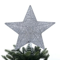Tatil Zamanı LED Gümüş Yıldız Noel Ağacı Topper