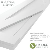 Ekena Millwork 12 W 46 H Gerçek Uyum PVC Tek X-Board Çiftlik Evi Sabit Montajlı Panjurlar, Sojourn Blue