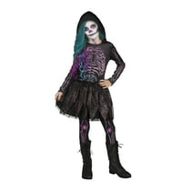 Eğlence Dünyası A.Ş. Galaxy iskelet Cadılar Bayramı fantezi kostüm kadın, çocuk 4-10, Çok Renkli