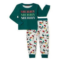 Derek kalp Merry Christmas ışıkları tatil eşleşen aile noel pijama toddler Unise pijama seti, 2 Parça, boyutları