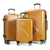 Bagaj Setleri Genişletilebilir ABS Hardshell Hardside Hafif Dayanıklı Spinner Tekerlekler Bavul-Turuncu