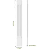 6 W 108 H 2 P Yükseltilmiş Panel PVC Pilaster w Dekoratif Sermaye ve Taban