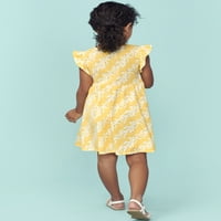 Çocuk Yeri Yürümeye Başlayan Kız Çarpıntı Babydoll Elbise, Boyutları 12M-5T