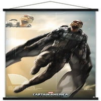 Marvel-Kaptan Amerika-Kış Asker-Falcon Duvar Posteri Ahşap Manyetik Çerçeve, 22.375 34
