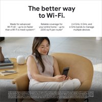 Nest Wifi Pro - Wi-Fi 6E - Hızlı Hızlı ve Tüm Ev Kapsama Alanına Sahip Güvenilir Ev WiFi Sistemi - Mesh Wi-Fi Yönlendirici