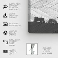 Wynwood Stüdyo Doğa ve Manzara Duvar sanatı Tuval Baskılar 'Ülke Çiftliği Chevron' Ülke Manzaraları-Gri, Beyaz
