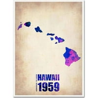 Ticari Marka Güzel Sanatlar Hawaii Suluboya Haritası Naxart'tan Tuval Sanatı