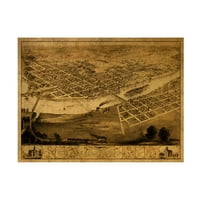 Kırmızı Atlas Tasarımları 'Cedar Rapids Ia 1868' Tuval Sanatı
