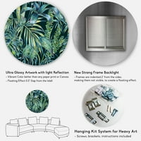 Designart 'Doğal Yeşil Yapraklar Egzotik Koyu I' Tropikal Daire Metal Duvar Sanatı- 11 Disk