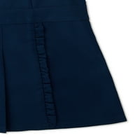 Wonder Nation Kız Okul Üniforması Pileli Fırfırlı Jumper Elbise, Beden 4- & 8- Plus