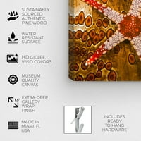 Wynwood Stüdyo Deniz ve Kıyı Duvar sanatı Tuval Baskılar 'Deniz Yıldızı Deniz Salatalık David Fleetham' Deniz Yaşamı-Sarı,