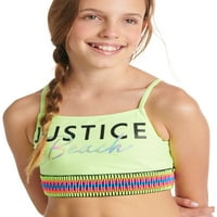 Justice Girls Gökkuşağı Elastik Bikini Mayo, Beden 5-18