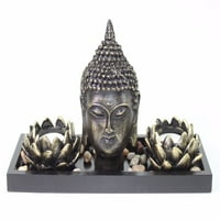 Masa üstü Zen Buda Lotus dekoratif mum tutacağı Ev Dekor Rahatlatıcı Hediye G16281