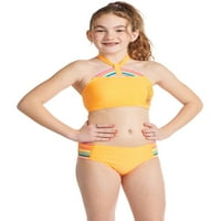 Justice Girls Gökkuşağı Askılı Halter Bikini Mayo, Beden 5-18