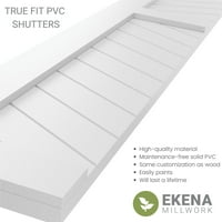 Ekena Millwork 18 W 69 H Gerçek Fit PVC İki Panel Chevron Modern Stil Sabit Montajlı Panjurlar, Yosun Yeşili