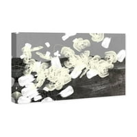 Pist Avenue Soyut Duvar Sanatı Tuval Baskılar 'Yaprakları Su' Boya-Siyah, Beyaz