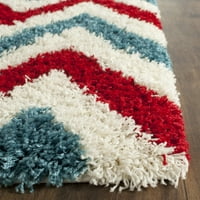 Rachel Geometrik Chevron Çocuklar Sevişmek Alan Kilim, Fildişi Kırmızı, 8'6 12'